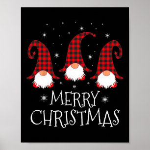 Affiche Joyeux Noël Gnome Funny Xmas Gnomes Group Fami