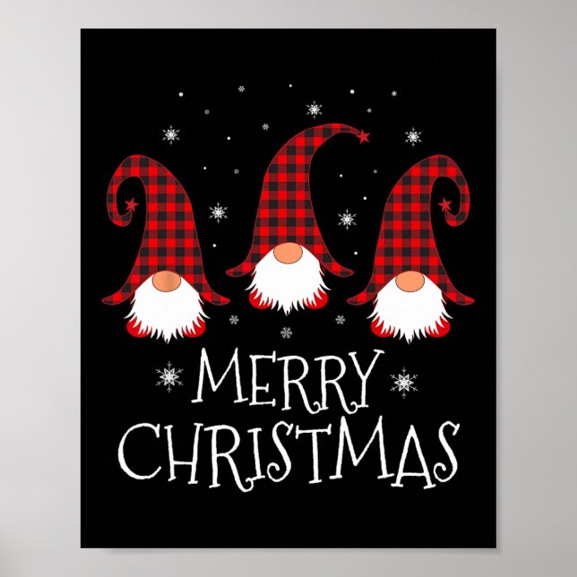 Affiche Joyeux Noël Gnome Funny Xmas Gnomes Group Fami (Devant)