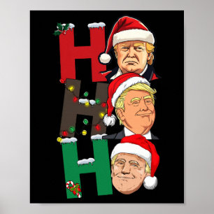 Affiche Joyeux Noël Ho Ho Trump Père Noël Light Christa