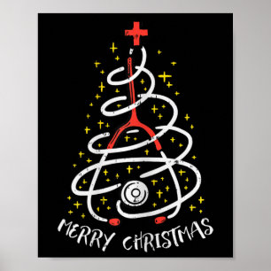 Affiche Joyeux Noël Infirmière Xmas Scrub Top Femmes Steth