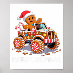 Affiche Joyeux Noël Jeepmas Guirlande de Renne de Noël _1