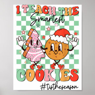 Affiche Joyeux Noël j'enseigne aux cookies les plus intell