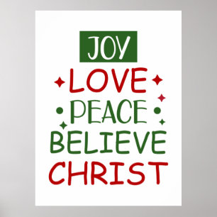 Affiche Joyeux Noël Joyeux Amour Paix Croire