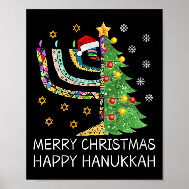 Affiche Joyeux Noël Joyeux Hanoukka Joyeux juif (Devant)