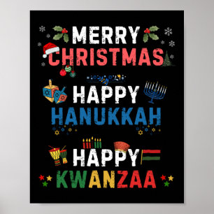 Affiche Joyeux Noël Joyeux Hanoukka Joyeux Kwanzaa 10