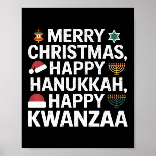 Affiche Joyeux Noël Joyeux Hanoukka Joyeux Kwanzaa 15