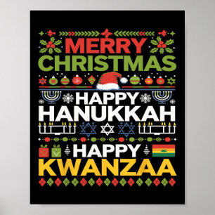 Affiche Joyeux Noël Joyeux Hanoukka Joyeux Kwanzaa 17