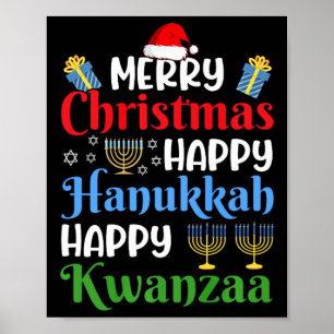 Affiche Joyeux Noël Joyeux Hanoukka Joyeux Kwanzaa 18
