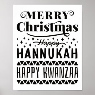 Affiche Joyeux Noël Joyeux Hanoukka Joyeux Kwanzaa 4