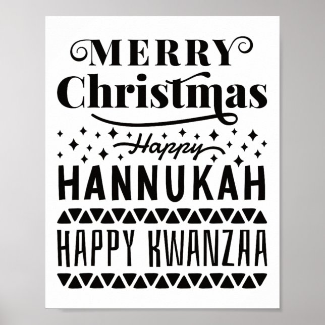 Affiche Joyeux Noël Joyeux Hanoukka Joyeux Kwanzaa 4 (Devant)