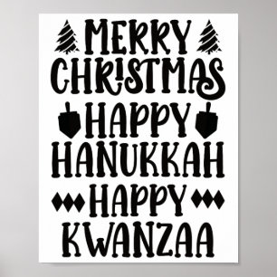 Affiche Joyeux Noël Joyeux Hanoukka Joyeux Kwanzaa 6
