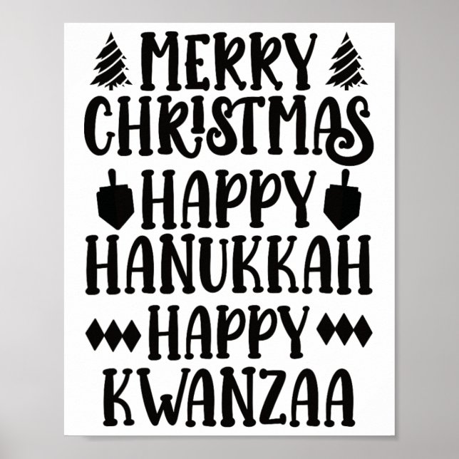 Affiche Joyeux Noël Joyeux Hanoukka Joyeux Kwanzaa 6 (Devant)