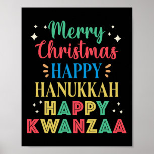 Affiche Joyeux Noël Joyeux Hanoukka Joyeux Kwanzaa 9