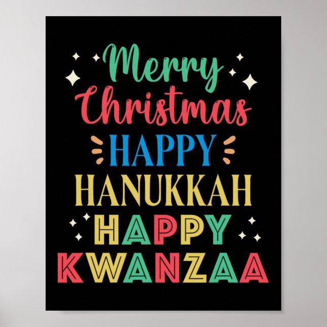 Affiche Joyeux Noël Joyeux Hanoukka Joyeux Kwanzaa 9 (Devant)