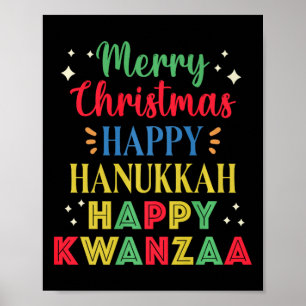 Affiche Joyeux Noël Joyeux Hanoukka Joyeux Kwanzaa 9