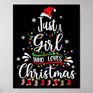 Affiche Joyeux Noël Juste Une Fille Qui Aime Noël Tr