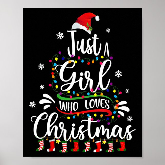 Affiche Joyeux Noël Juste Une Fille Qui Aime Noël Tr (Devant)