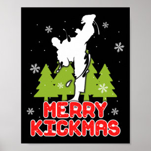 Affiche Joyeux Noël Kickmas Sapin de Noël drôle Kickb