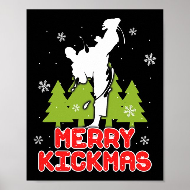 Affiche Joyeux Noël Kickmas Sapin de Noël drôle Kickb (Devant)
