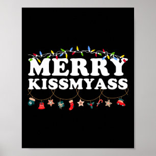 Affiche Joyeux Noël Kissmy Lumières Sarcastique Noël Funny