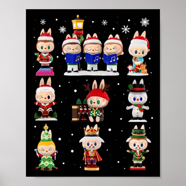 Affiche Joyeux Noël Labubu Lover Cute Labubu Les Monstres  (Devant)