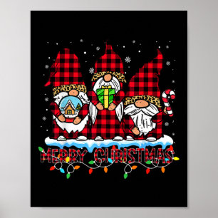 Affiche Joyeux Noël Light mignonne Gnome Family Matching G