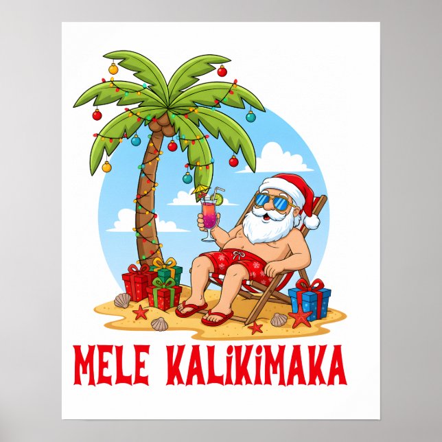 Affiche Joyeux Noël Mele Kalikimaka (Devant)