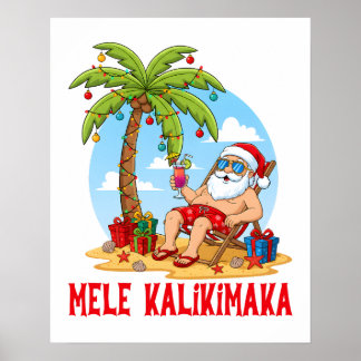 Affiche Joyeux Noël Mele Kalikimaka