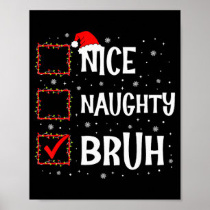 Affiche Joyeux Noël Mignon Méchant Frère Drôle Liste de No