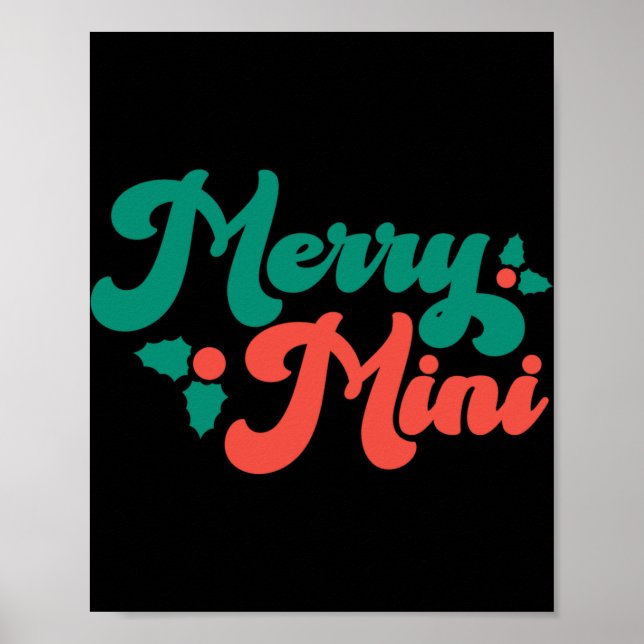 Affiche Joyeux Noël Mini Mignon Moderne Tygraphie Script B (Devant)