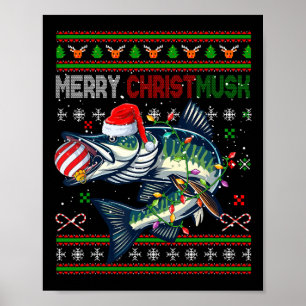 Affiche Joyeux Noël Musky Père Noël Musky Xmas Costume Fis