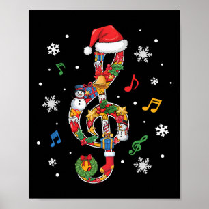 Affiche Joyeux Noël Note Musicale Amoureux de Musique Enfa