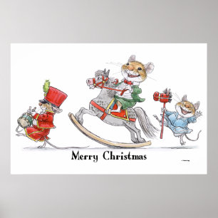 Affiche Joyeux Noël Parade de souris Imprimer