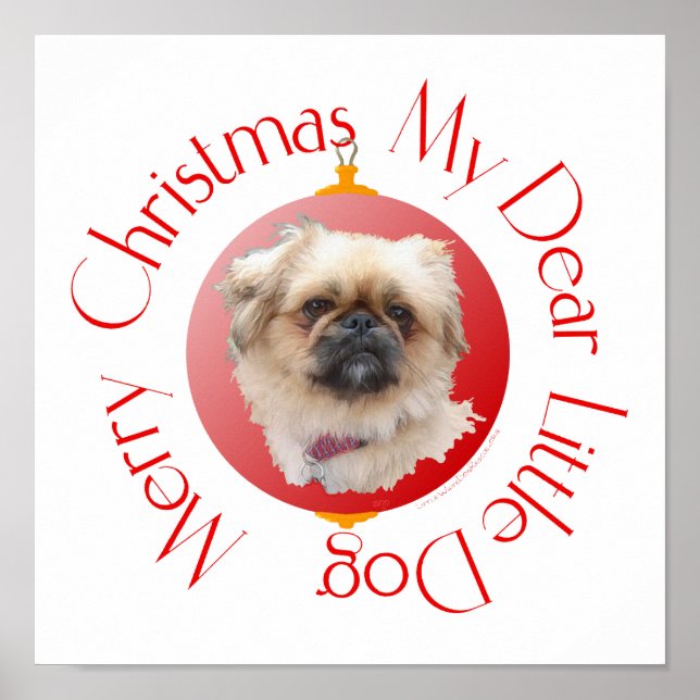 Affiche Joyeux Noël Pekingese (Devant)