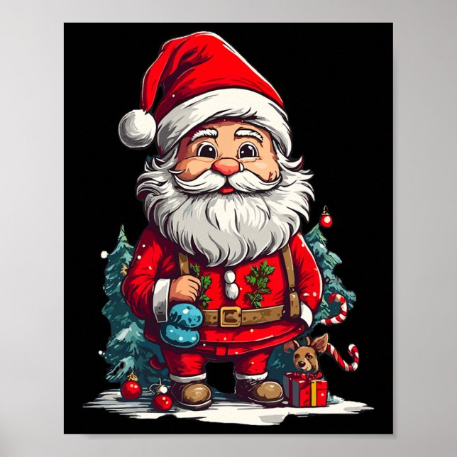 Affiche joyeux Noël Père Noël pour garçons filles1 (Devant)
