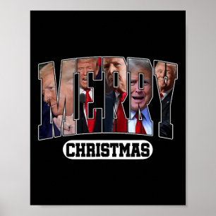 Affiche Joyeux Noël Père Noël Trump Joyeux pyjamas Trumpma