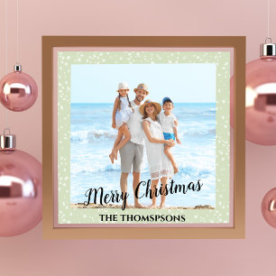 Affiche Joyeux Noël Photo Green Calligraphie