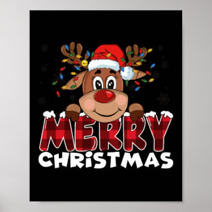 Affiche Joyeux Noël Reindeer Hommes Femmes Famille Corresp