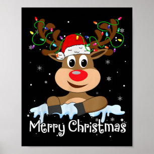Affiche Joyeux Noël Reindeer Joyeux Noël Famille Hommes co