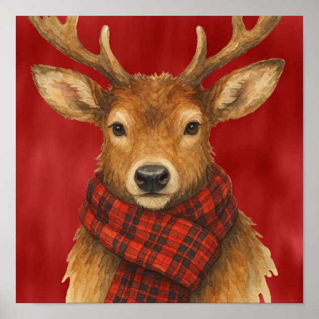 Affiche Joyeux Noël Renne (Devant)