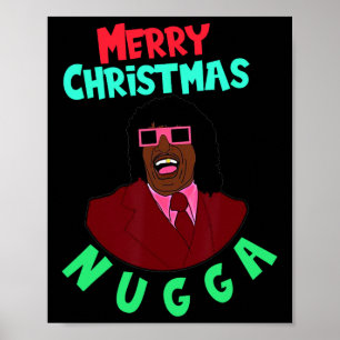 Affiche Joyeux Noël rose Nugga après le prochain Noël