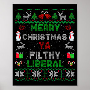 Affiche Joyeux Noël, sale libéral, tricot moche _1 