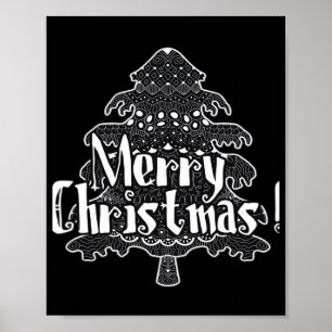 Affiche Joyeux Noël, sapin de Noël Classique