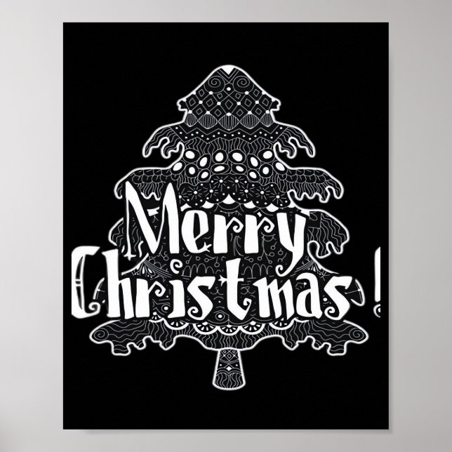 Affiche Joyeux Noël, sapin de Noël Classique (Devant)
