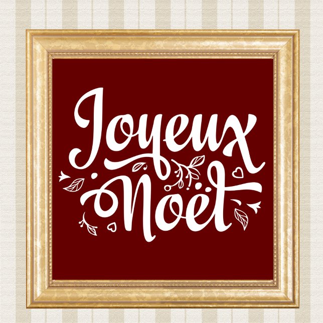 Affiche Joyeux Noel Simple Rouge Français Noël (Créateur téléchargé)
