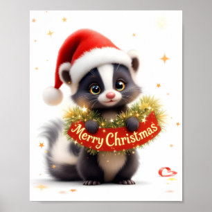 Affiche Joyeux Noël Skunk Print