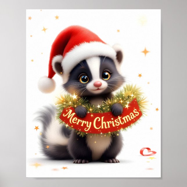 Affiche Joyeux Noël Skunk Print (Devant)