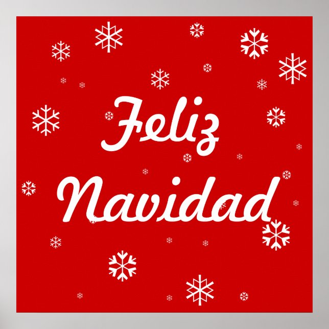 Affiche Joyeux Noël Snowflakes (Devant)