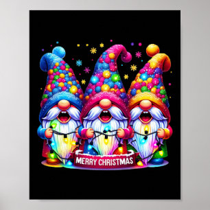 Affiche Joyeux Noël Trois Gnomes Noël Famille Hommes Femme