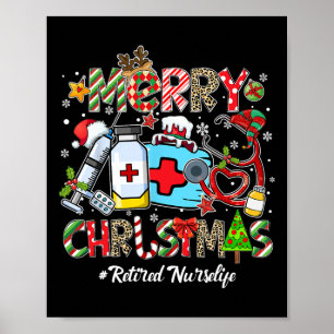 Affiche Joyeux Noël Vie d'infirmière retraitée Hommes Femm